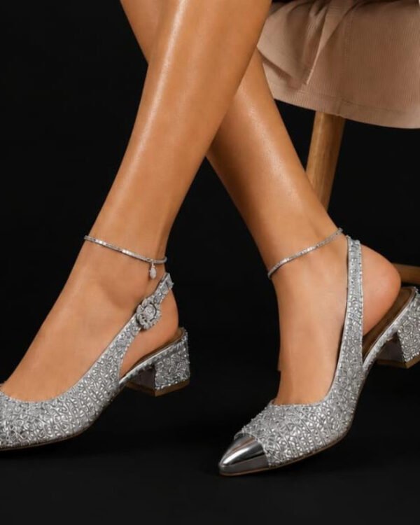 Shinny Color Sling Back Shoes for Women